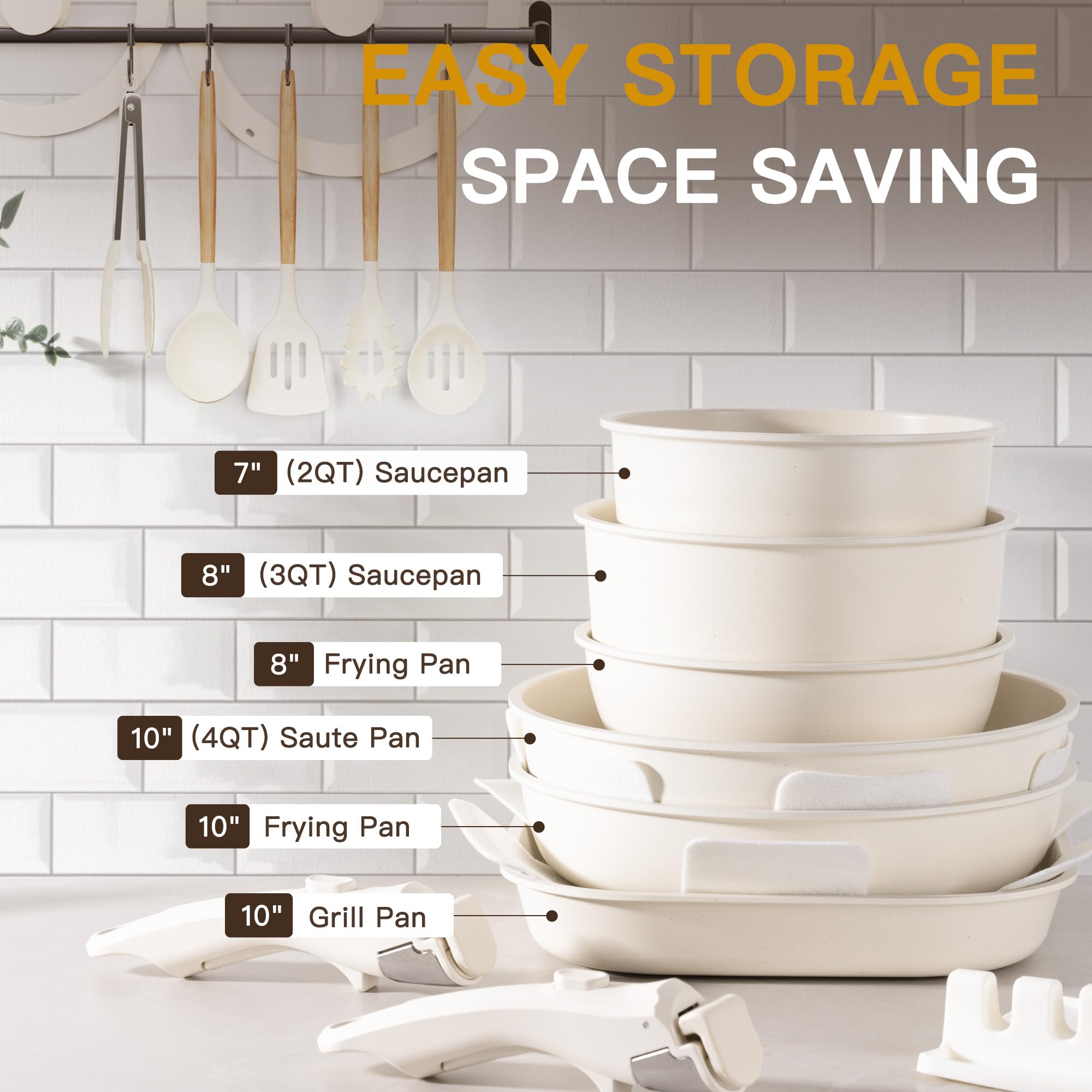 Astercook storage-friendly design saves cabinet space between uses