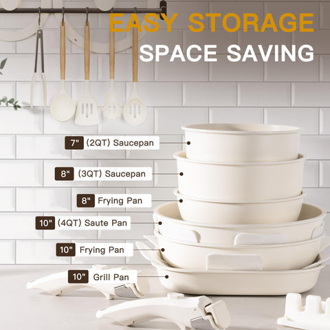 Astercook storage-friendly design saves cabinet space between uses