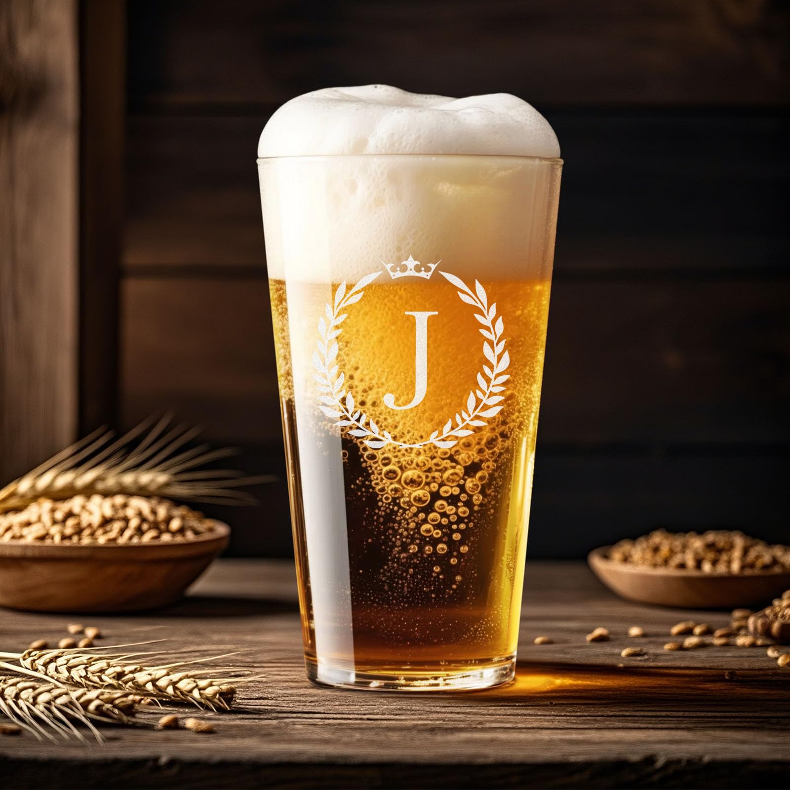 Astonlink 16 oz beer glass in use at a home bar setup for daily enjoyment