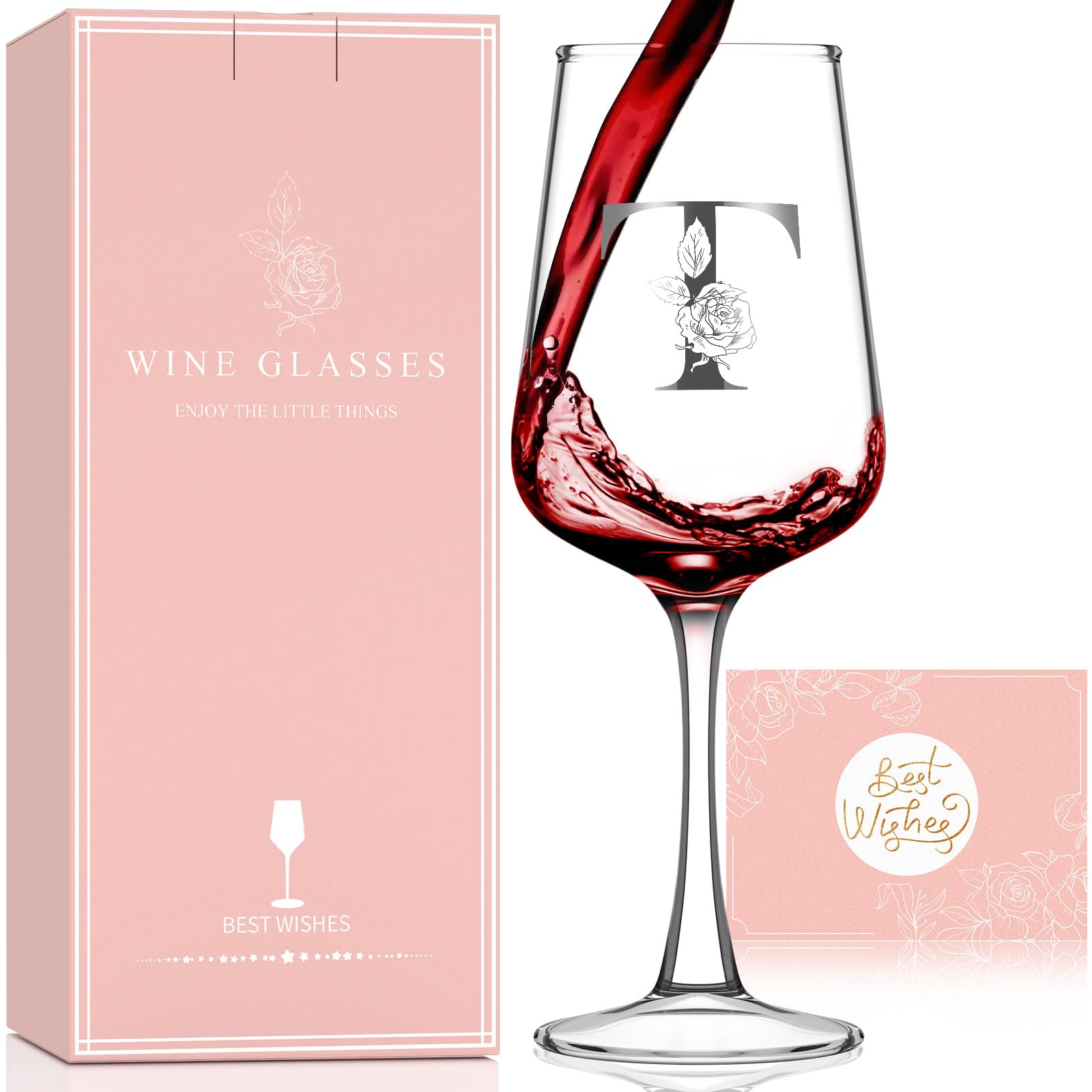 Astonlink personalized Valentines wine glass with monogram for a premium gift