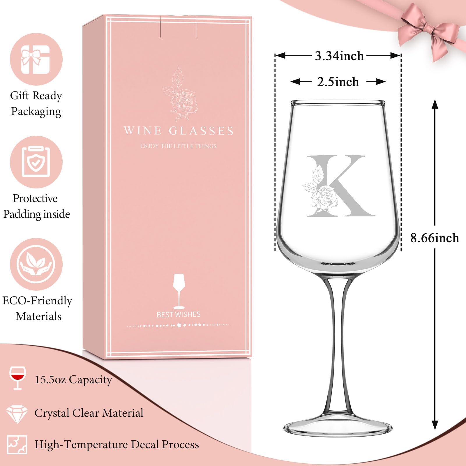 Astonlink wine glass beside a bottle for anniversaries or Galentine's Day.