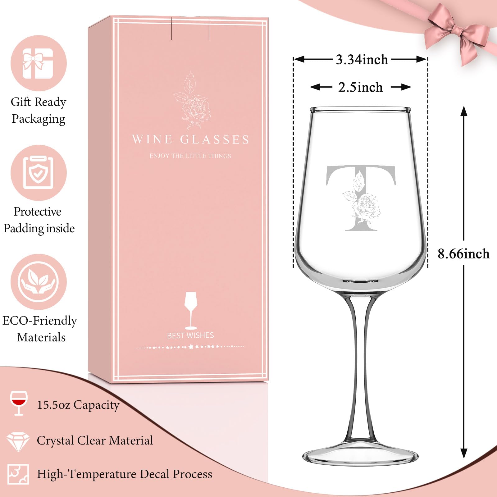 Astonlink wine glass with keepsake greeting card for meaningful moments