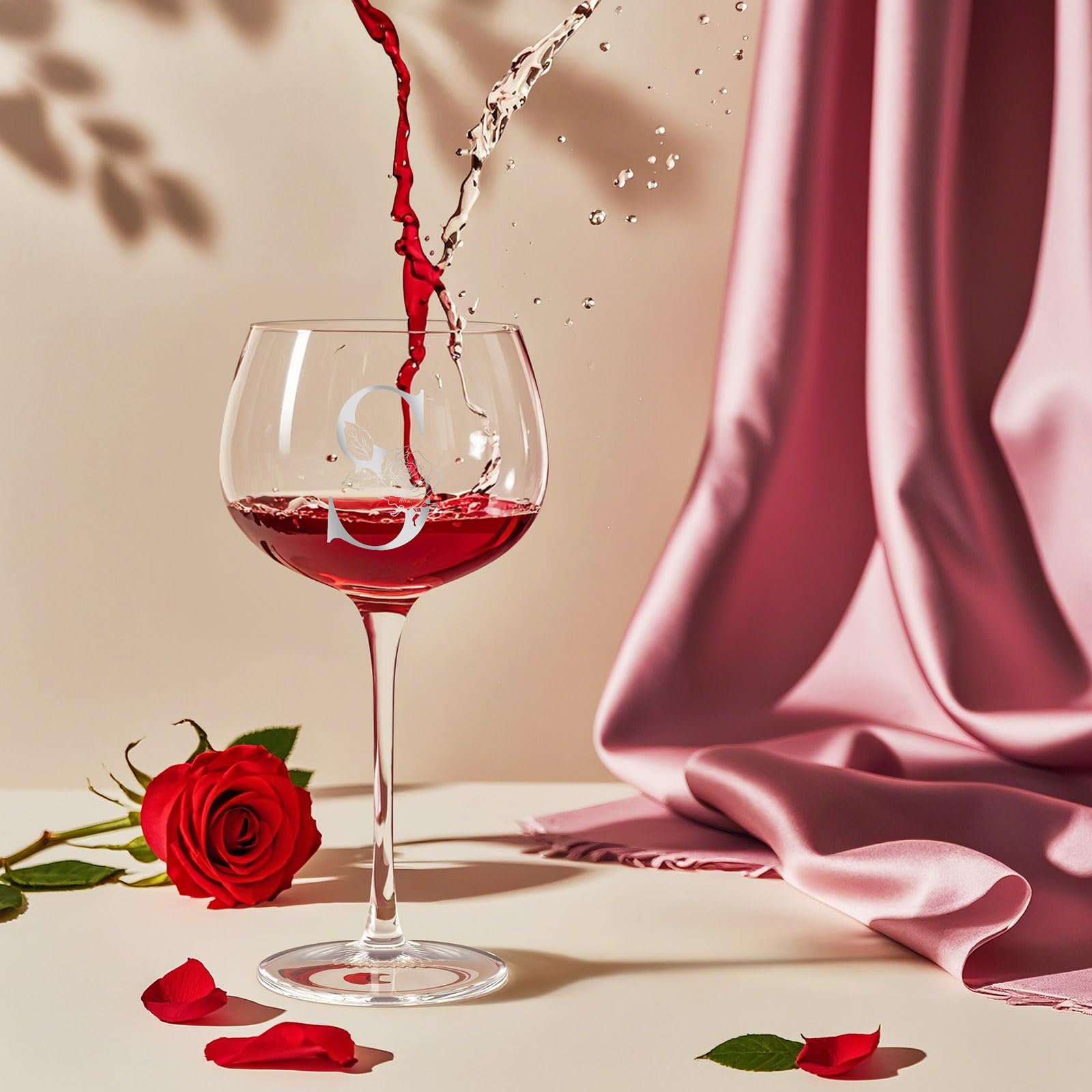 Astonlink monogram wine glass in round gift box with padding for safe arrival.