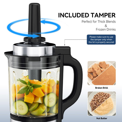 Astralship 1500W motor powers frozen fruit and greens smoothly.
