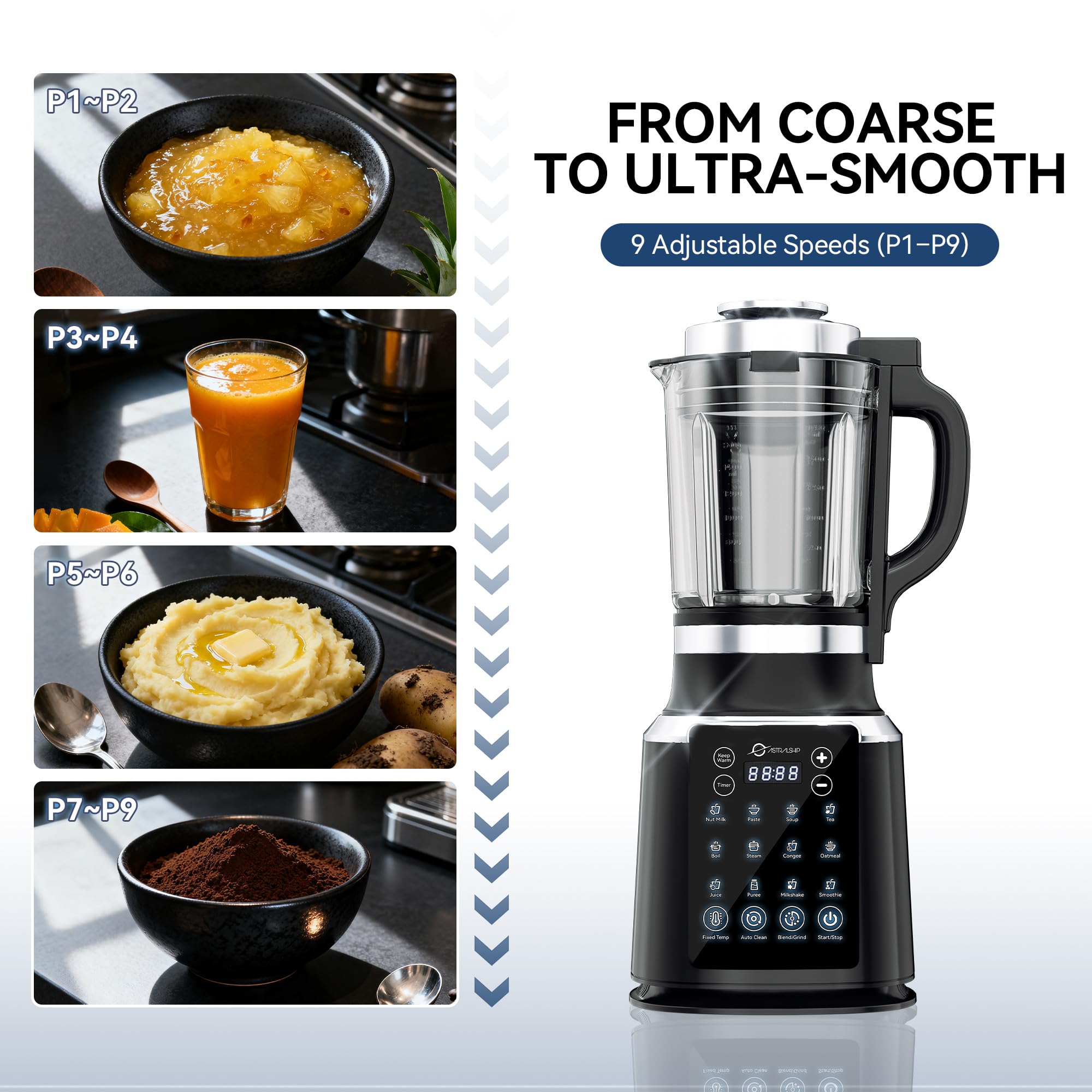 Astralship presets simplify cooking with one-touch Nut Milk and more.