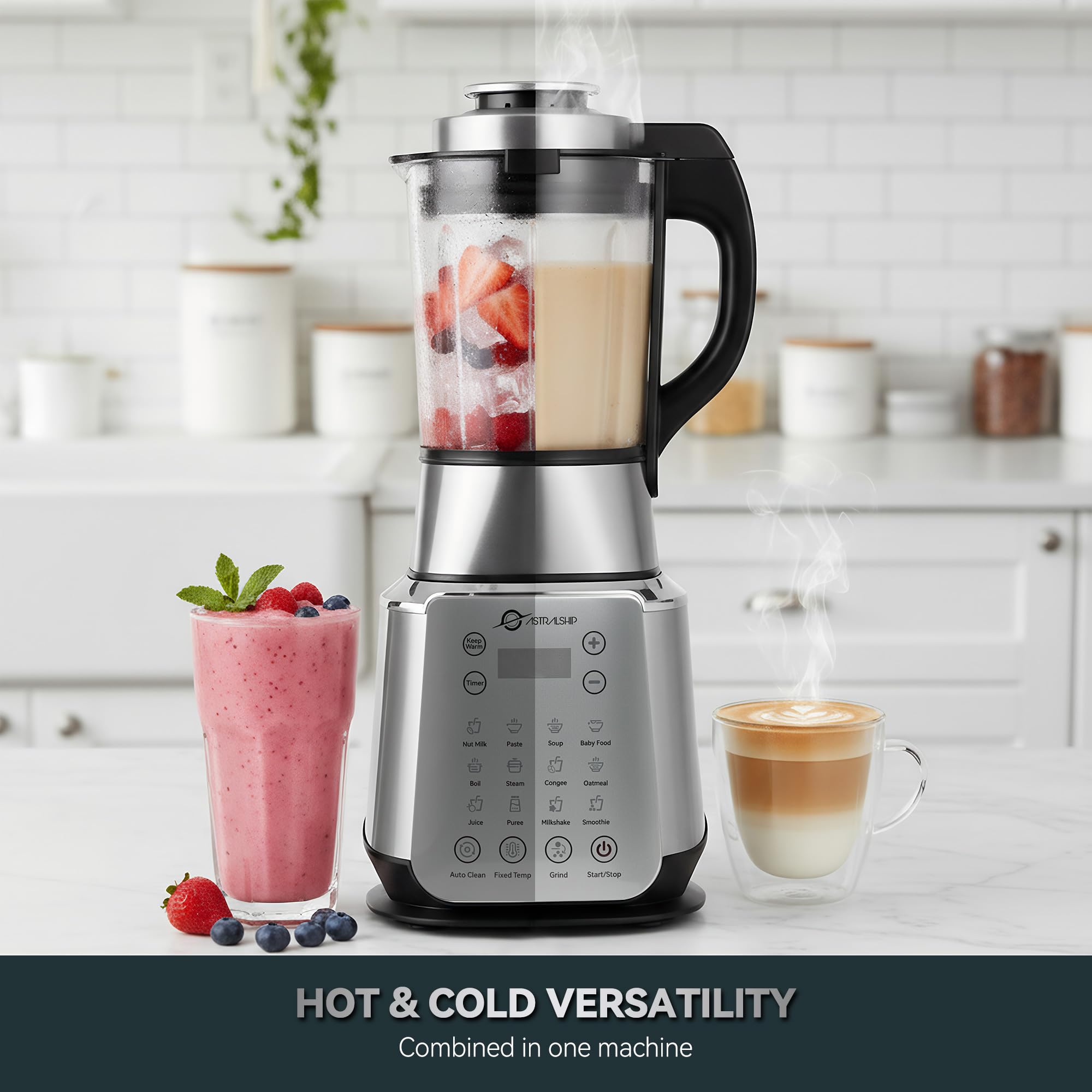 Astralship High-Speed Motor—1500W power for quick ice crushing and smooth purees.