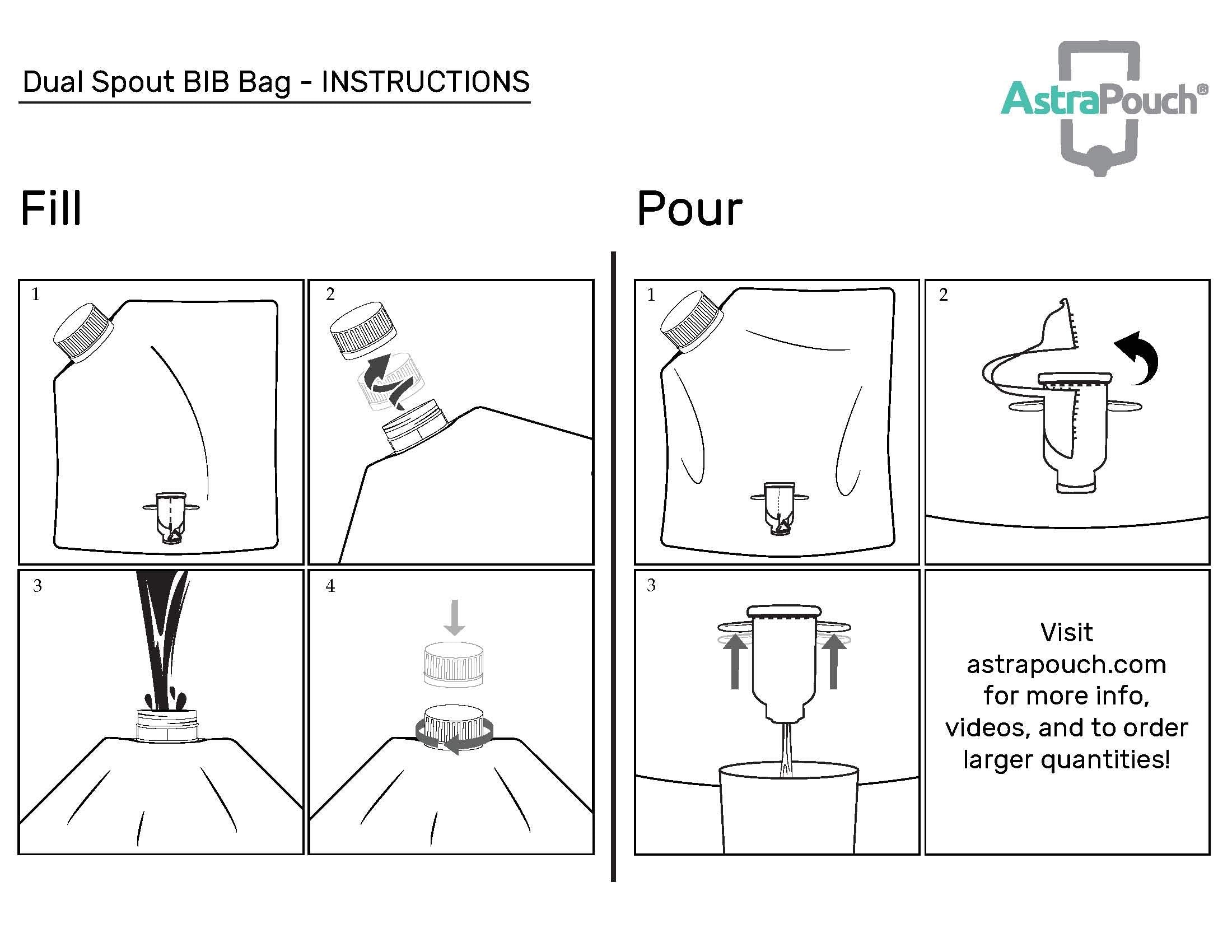 Astrapouch airtight spout keeps wine fresher longer.