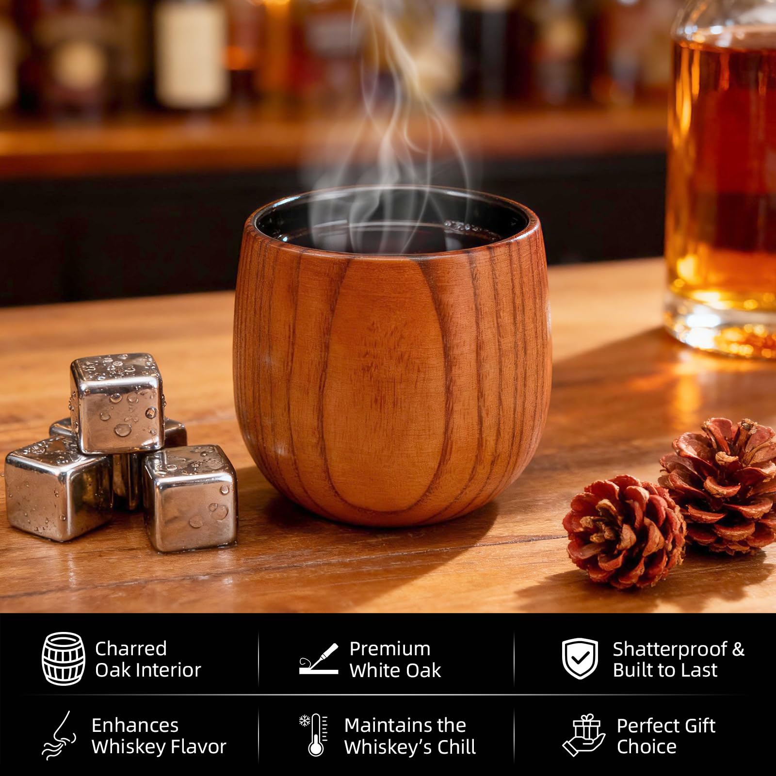 Astratos shatterproof wooden tumblers ideal for outdoor gatherings and travel.
