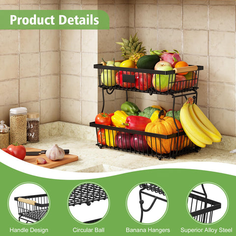 Astrorhine sturdy iron mesh design promotes airflow to keep produce fresh.