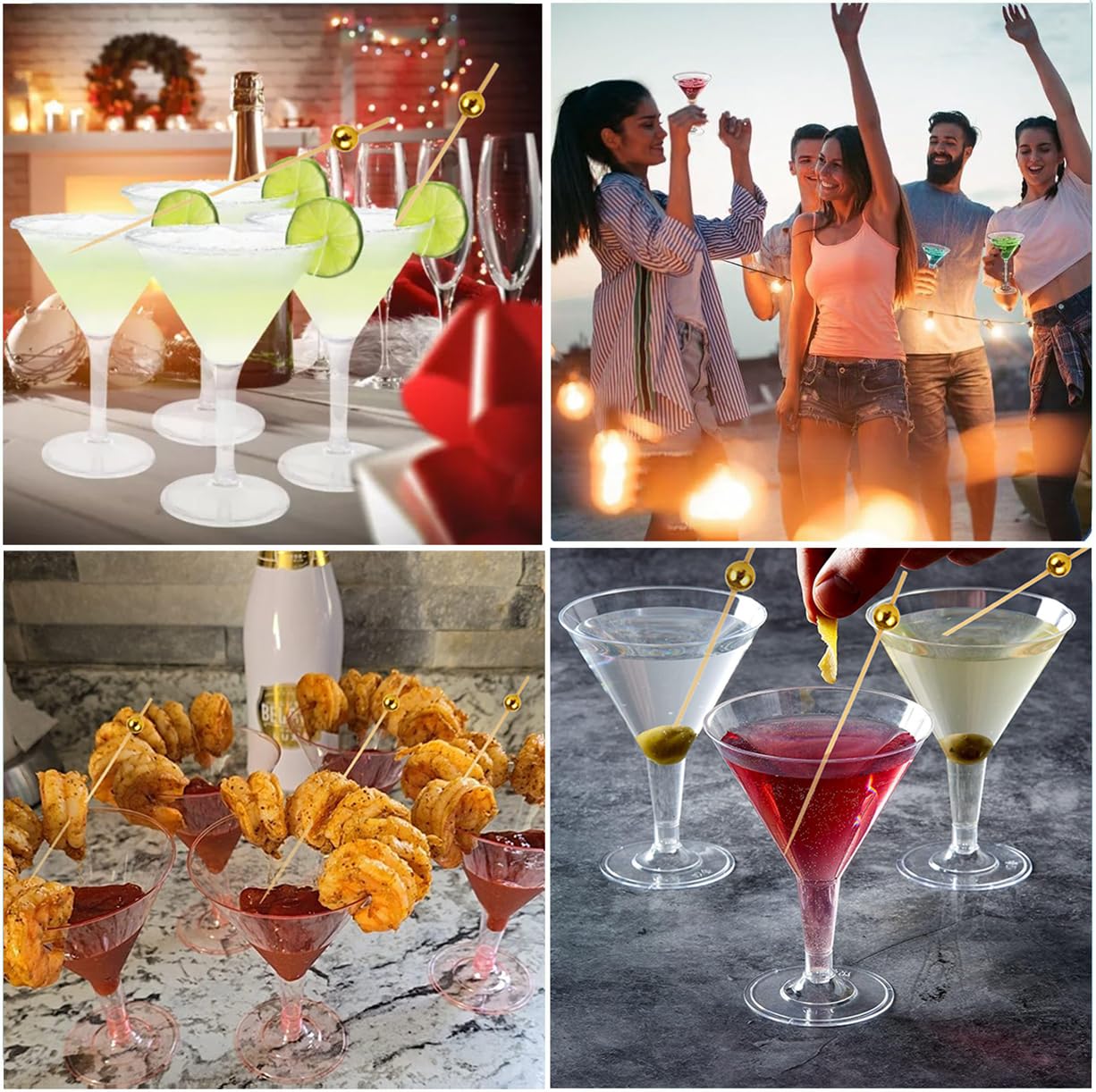 Asxtexz crystal-clear plastic martini glasses showcase drinks with elegance.