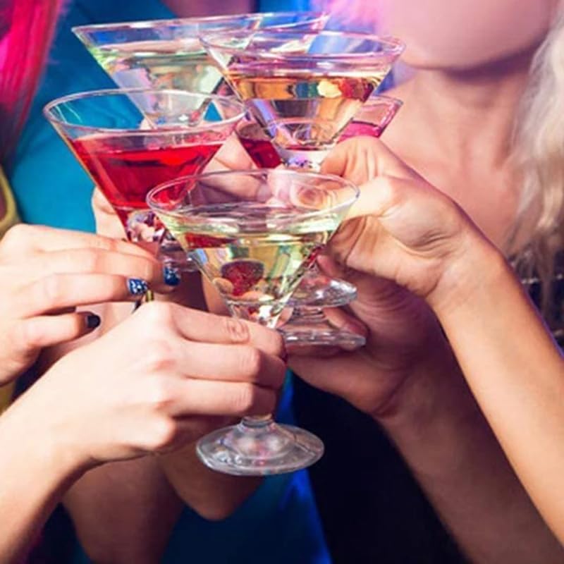 Asxtexz dessert-ready martini glasses complement displays and desserts.