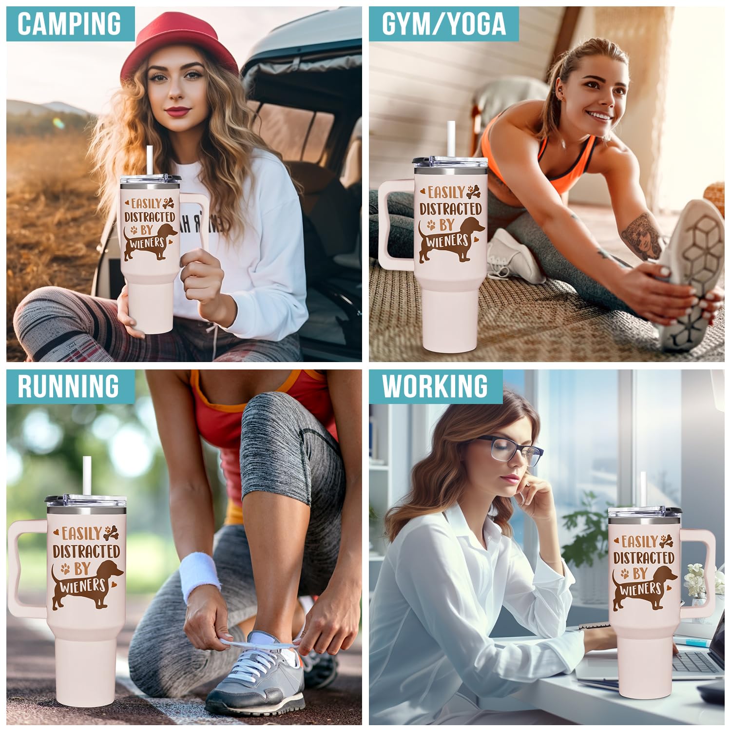 AT2Z GLOBAL Wiener dog tumbler, perfect for outdoor adventures.