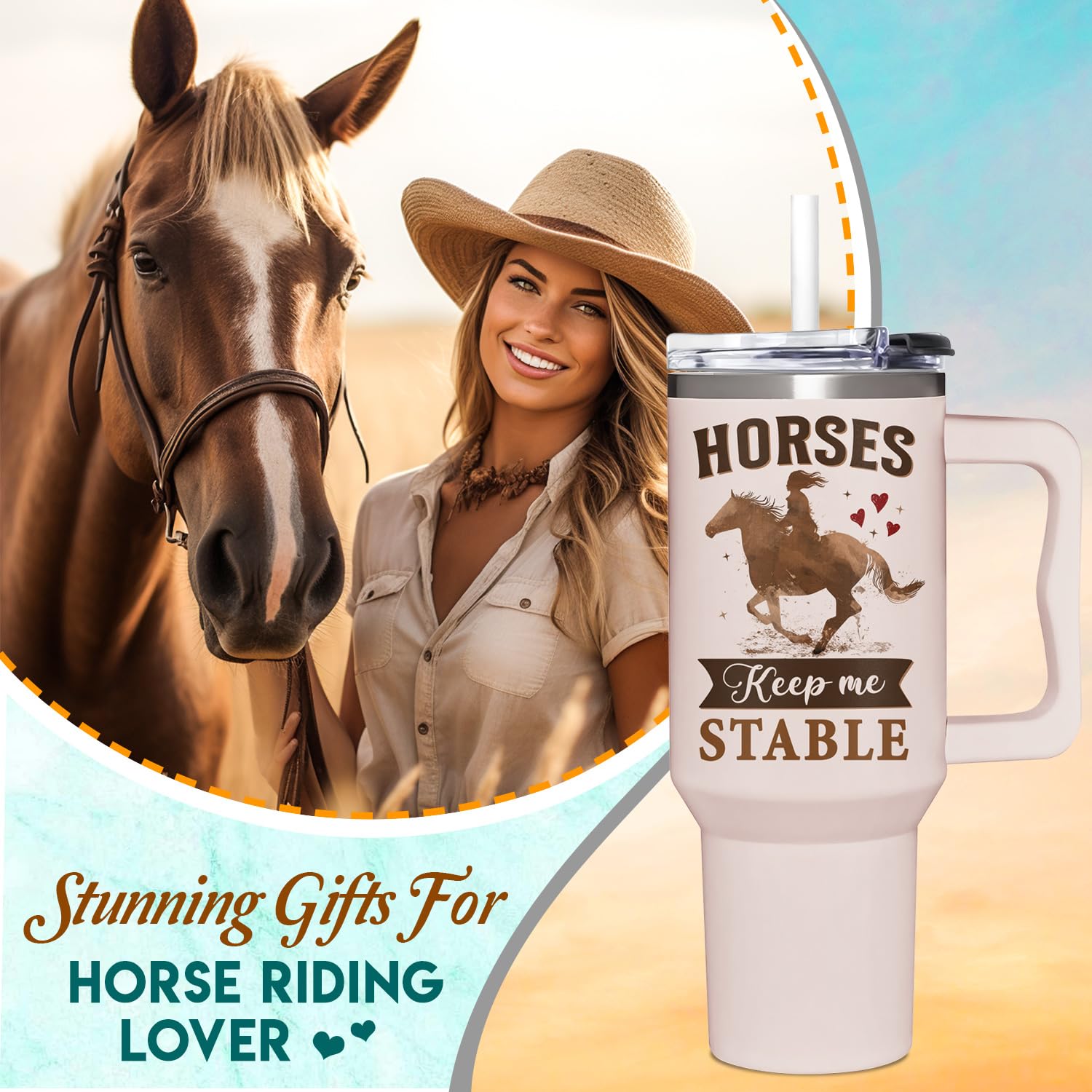 AT2Z GLOBAL 40oz tumbler with straw and lid for easy sipping