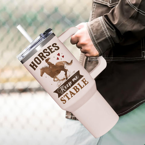 AT2Z GLOBAL on-the-go horse lover tumbler ready for outdoor activities