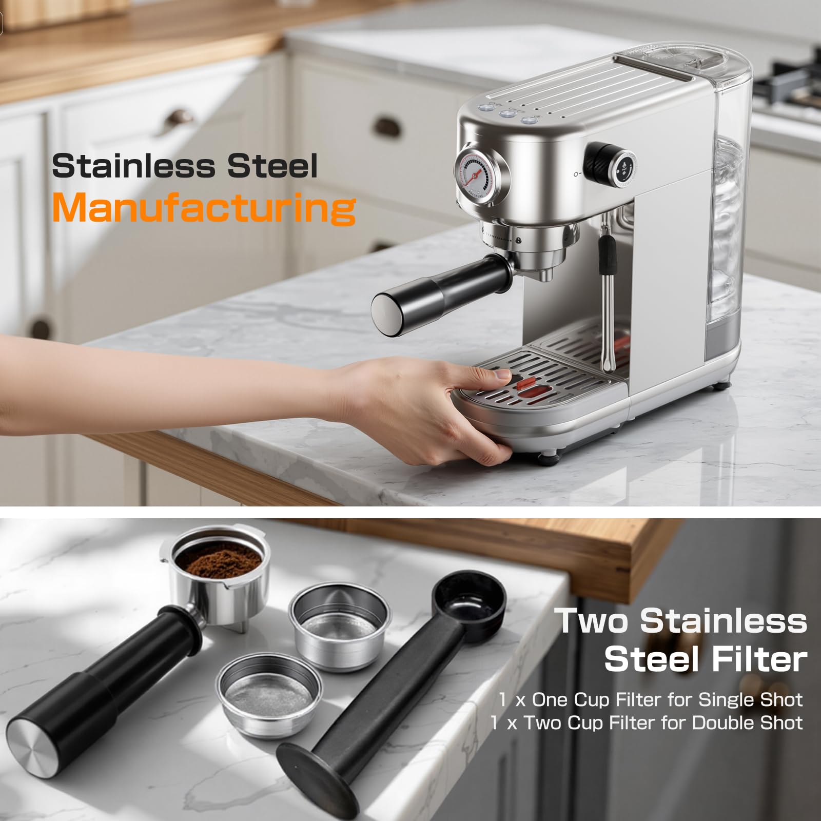 atatix Espresso EM3111 compact kitchen setup fitting on a small counter
