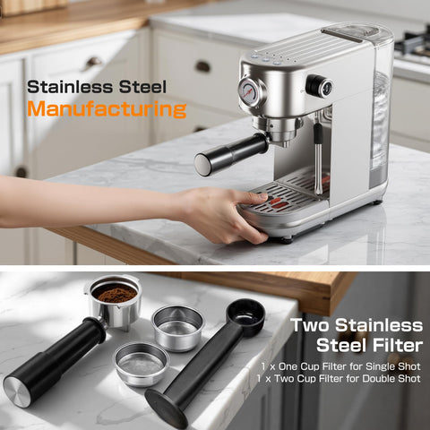 atatix Espresso EM3111 compact kitchen setup fitting on a small counter