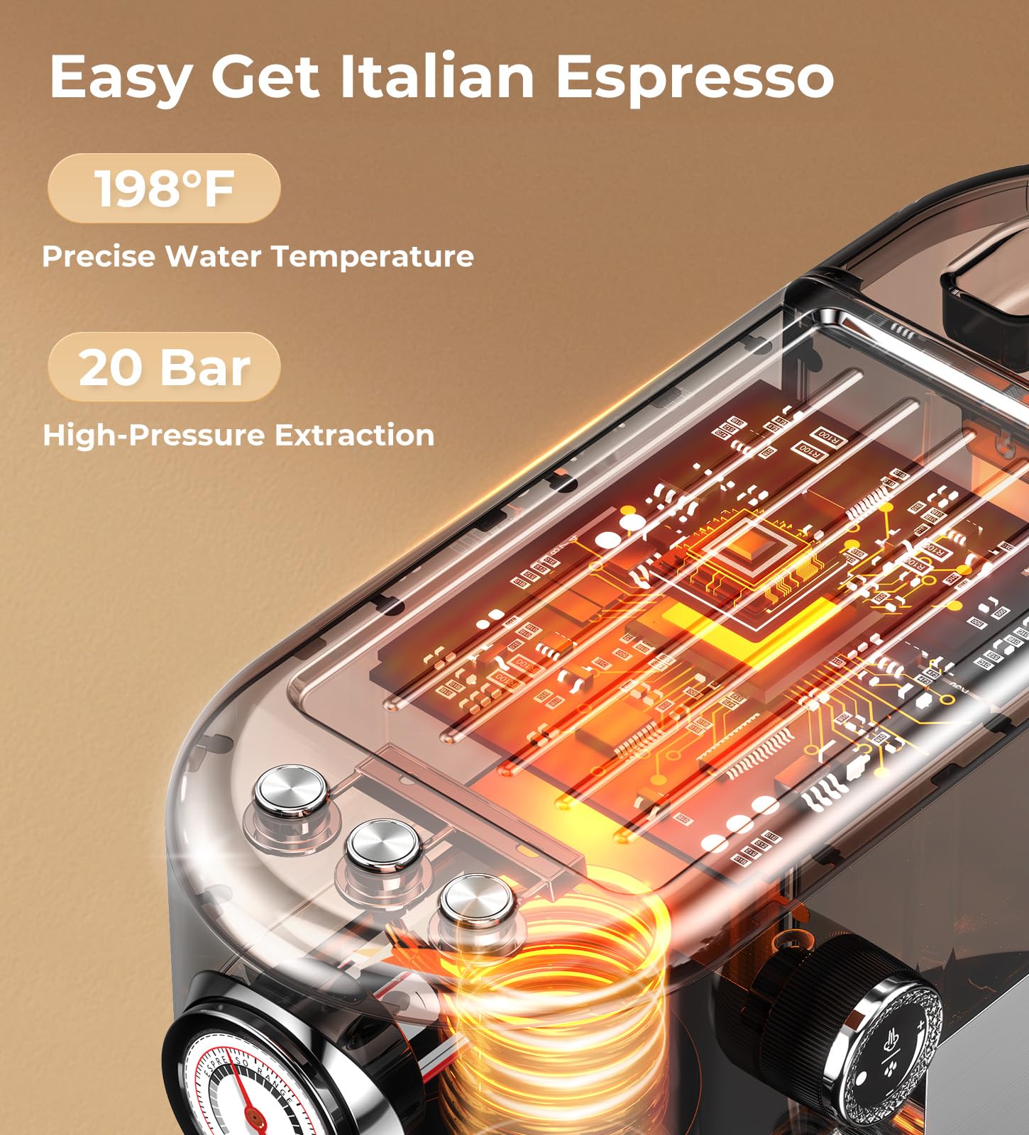ATATIX manual extraction control demonstrating customizable brew time.