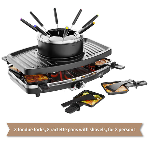 Atbod base with wire keeping fondue and grill stable on the table