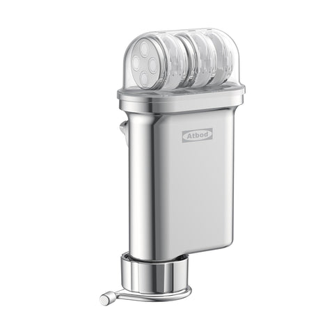 Atbod pasta press with bucatini disc producing hollow strands