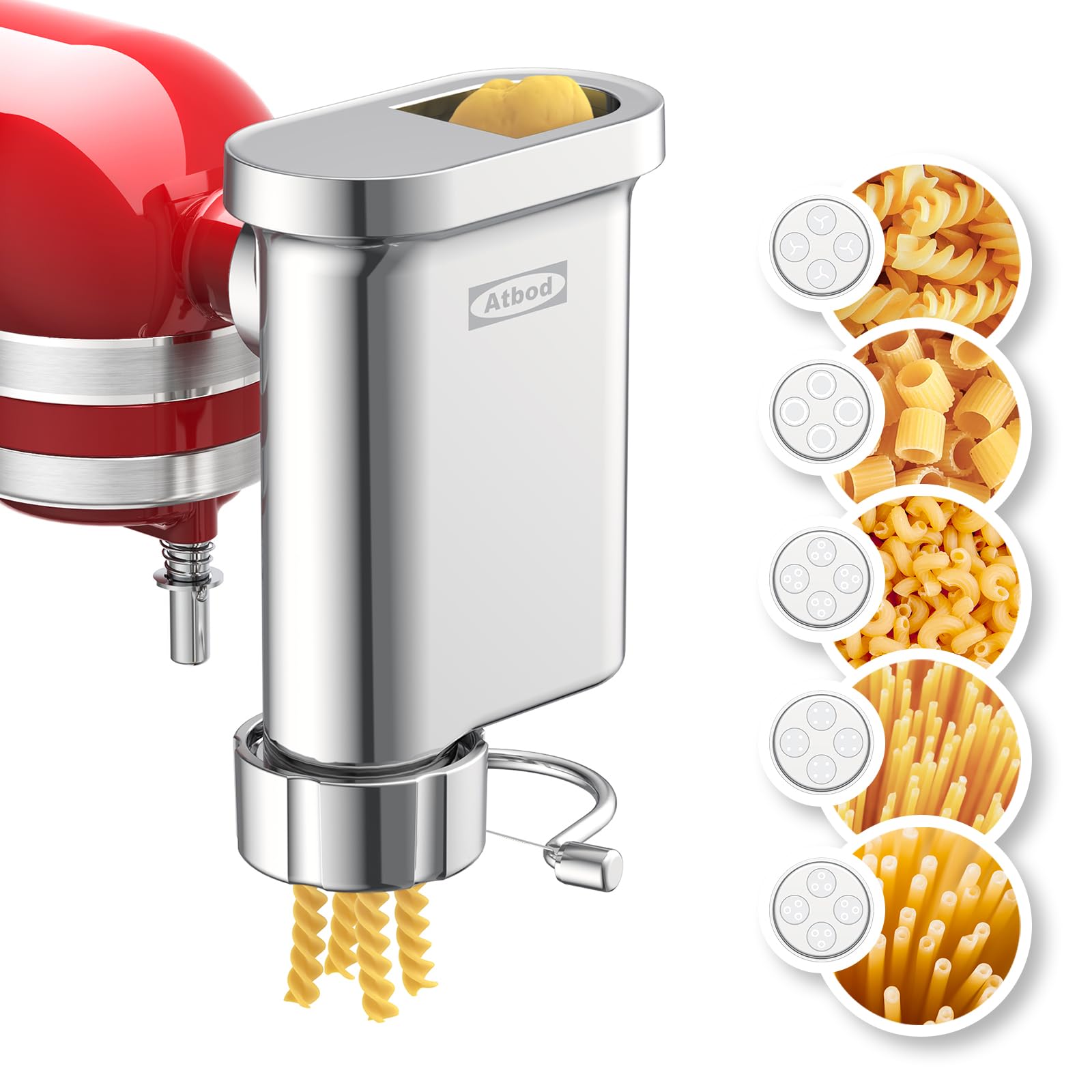 Atbod pasta press with spaghetti disc for fresh home-made pasta