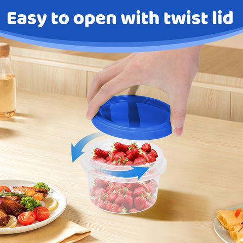 Atecare stackable lids save space in fridge and freezer.