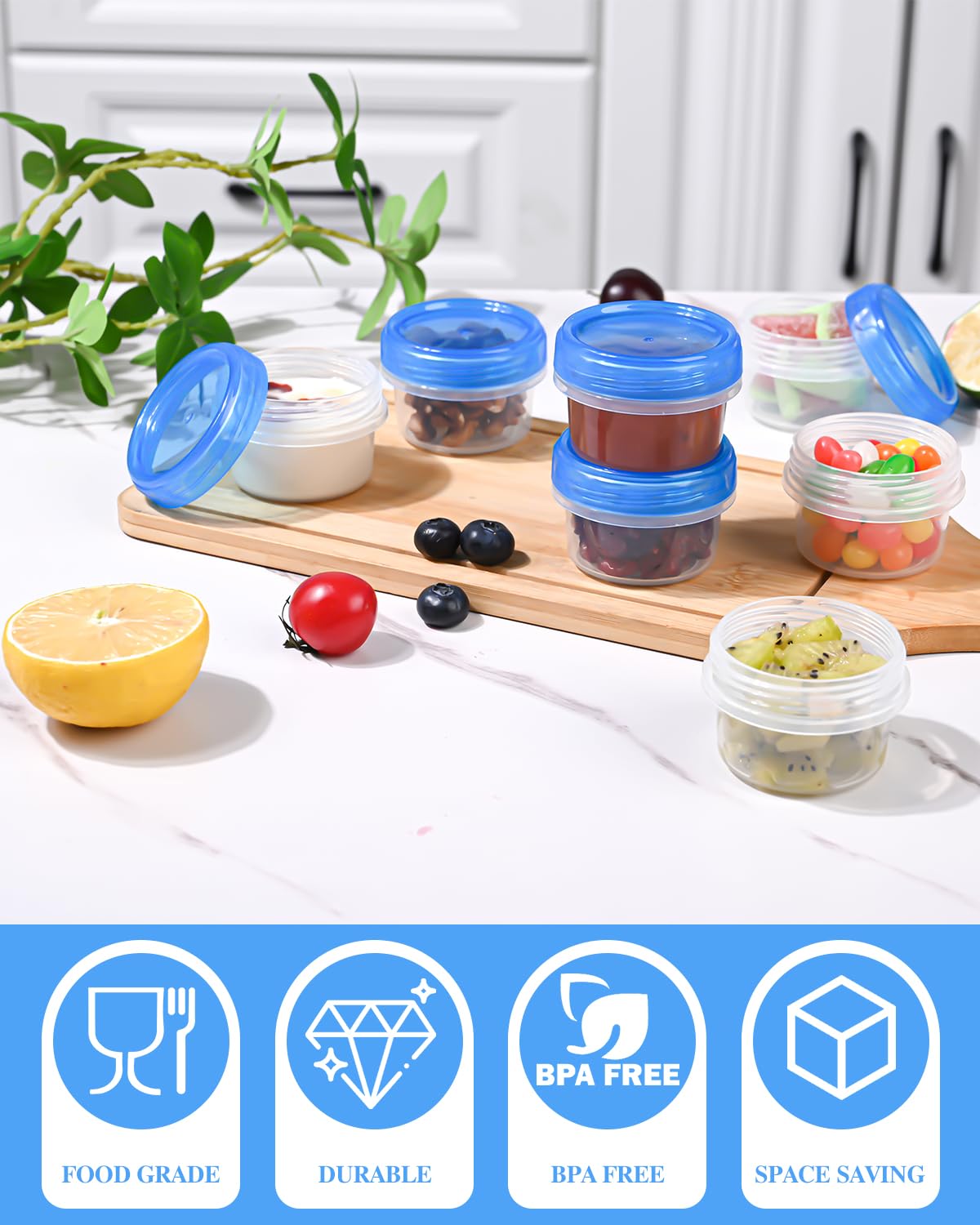 Atecare 2oz dressing containers showing leak-proof seal for travel