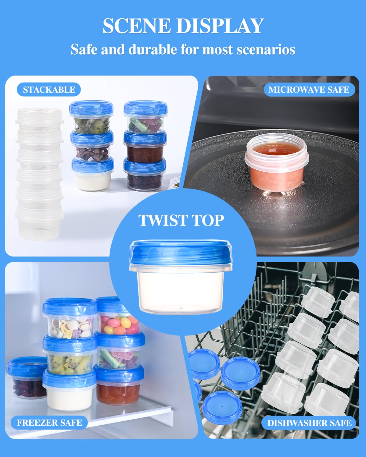 Atecare 2oz dressing containers keep sauces fresh and organized