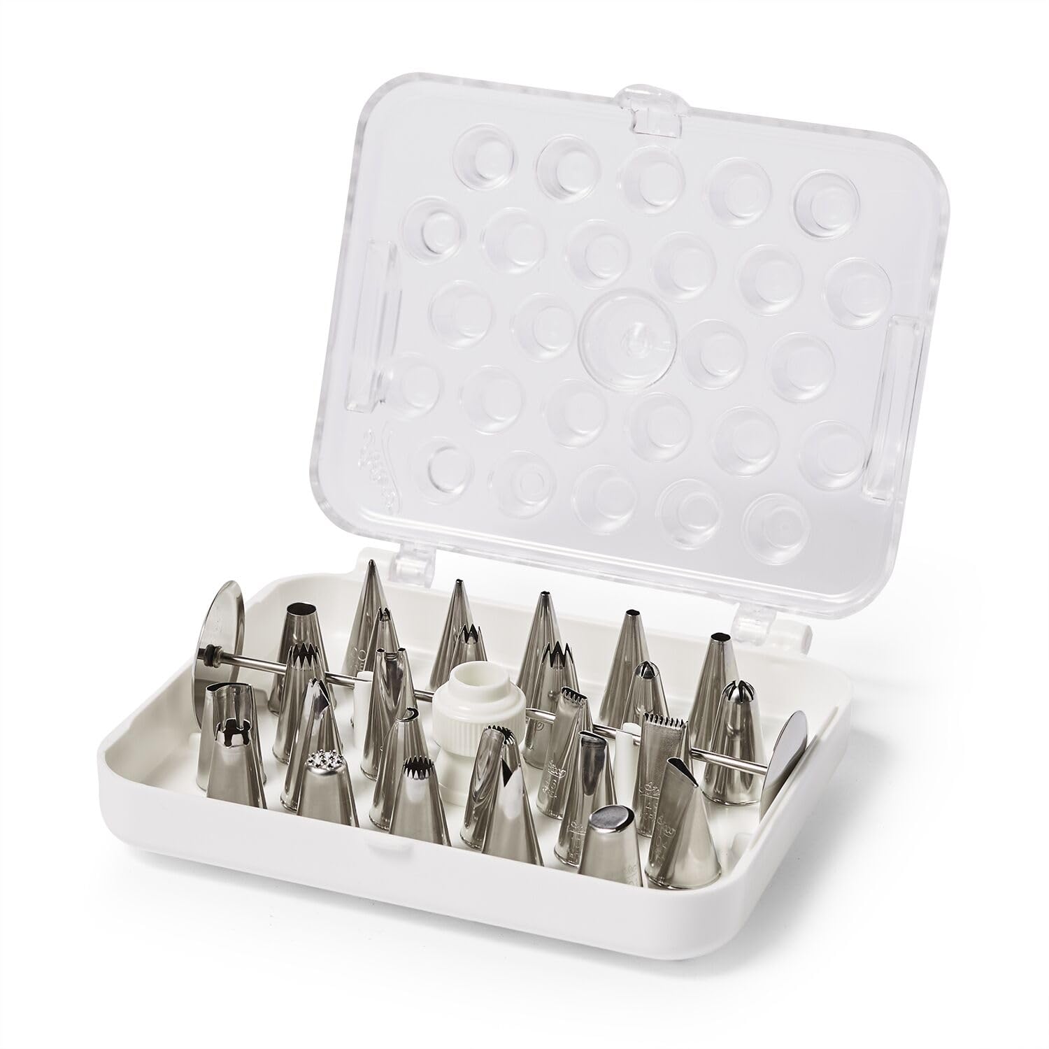 Ateco 29-piece cake decorating set in storage box for easy organization