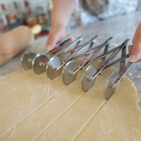 Ateco 5-Wheel Cutter wheels close-up showing 2-1/8 inch size for consistent portions