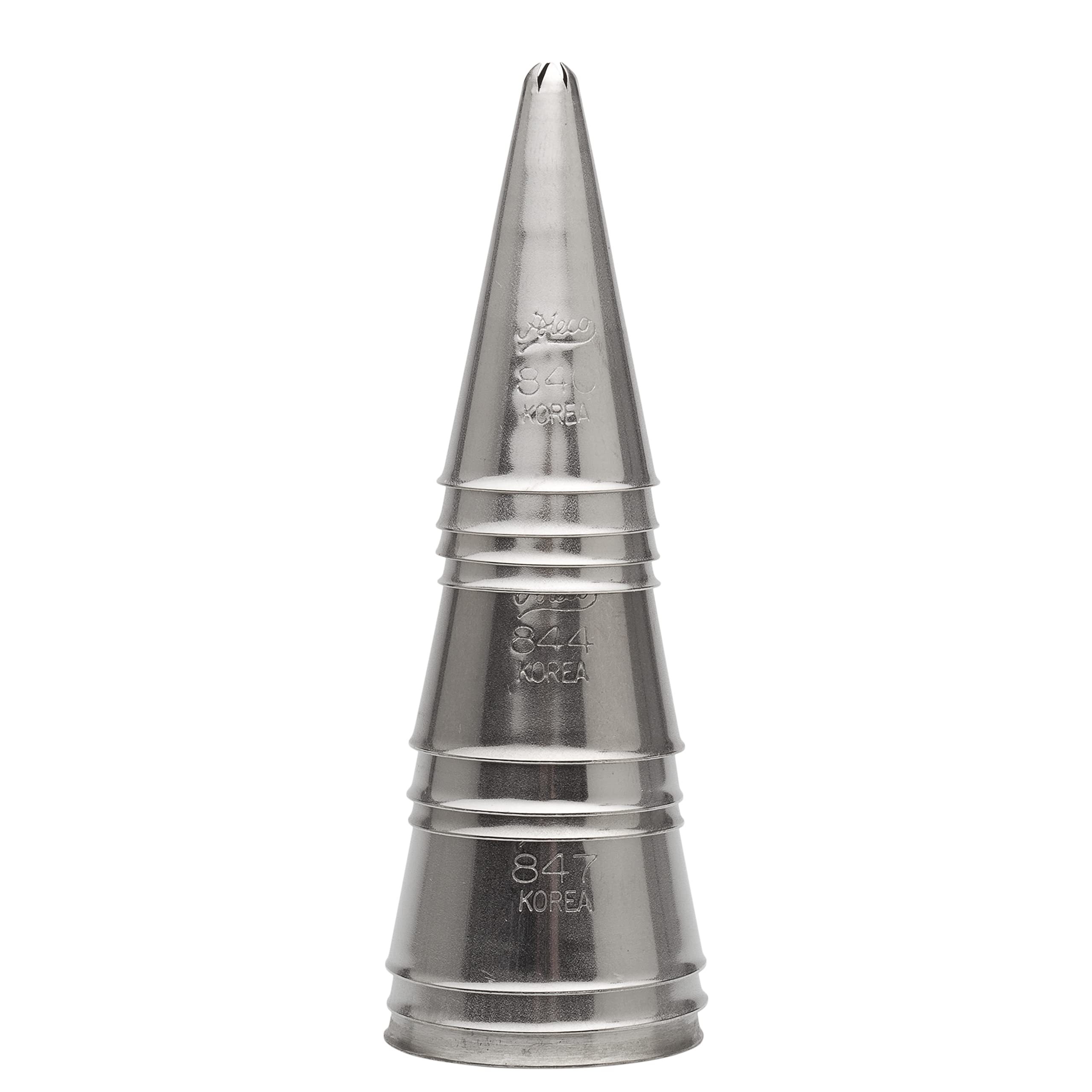 Closeup of Ateco 850 closed-star tips showing precision and stainless steel finish.