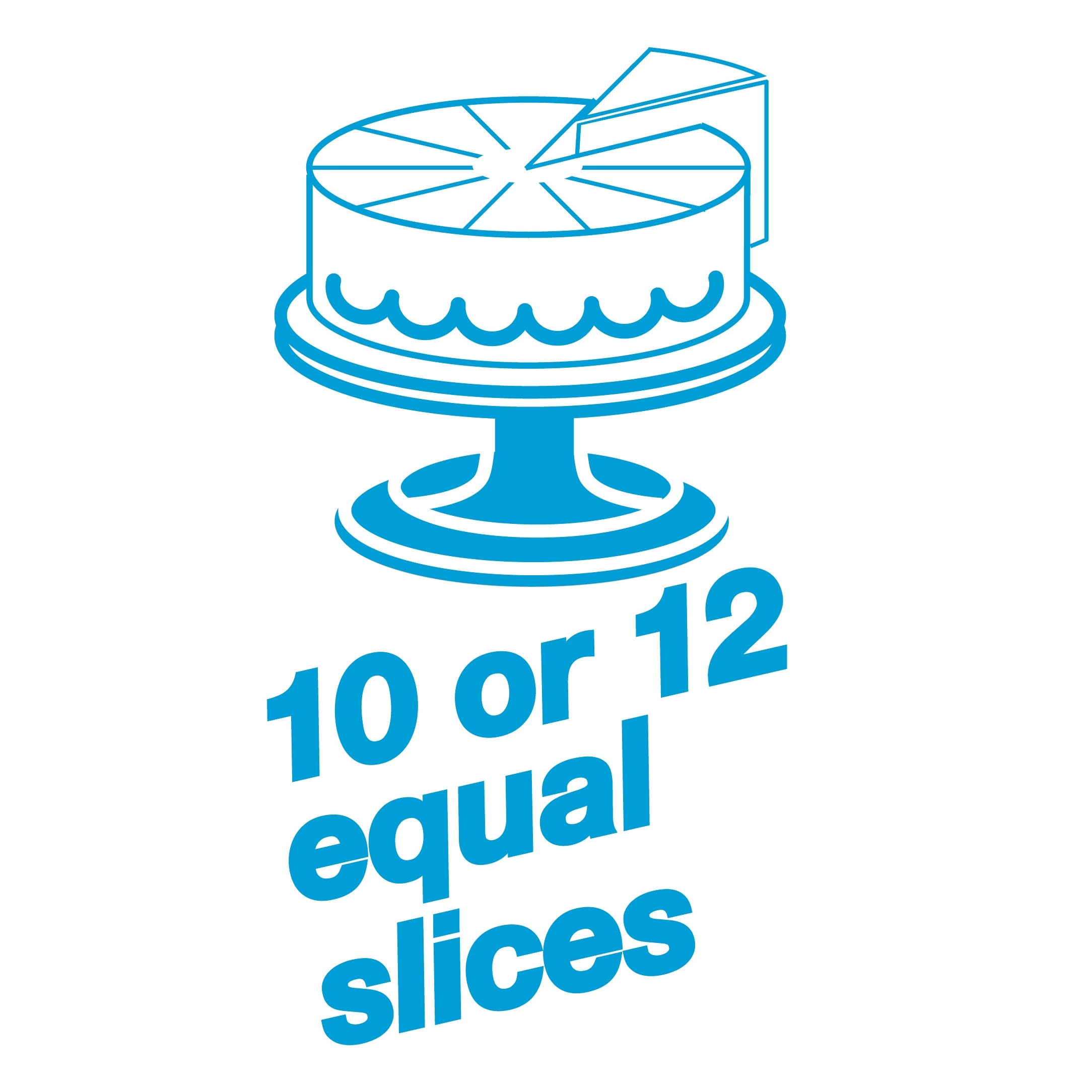 Ateco cake portion marker showing 12-slice guide for uniform portions