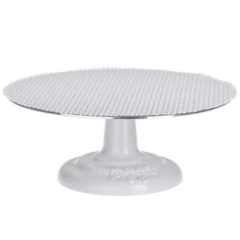 Ateco cast iron base cake stand showing a sturdy, stable decorating surface.