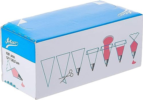 Ateco clear plastic bags showing contents for precise decoration planning.