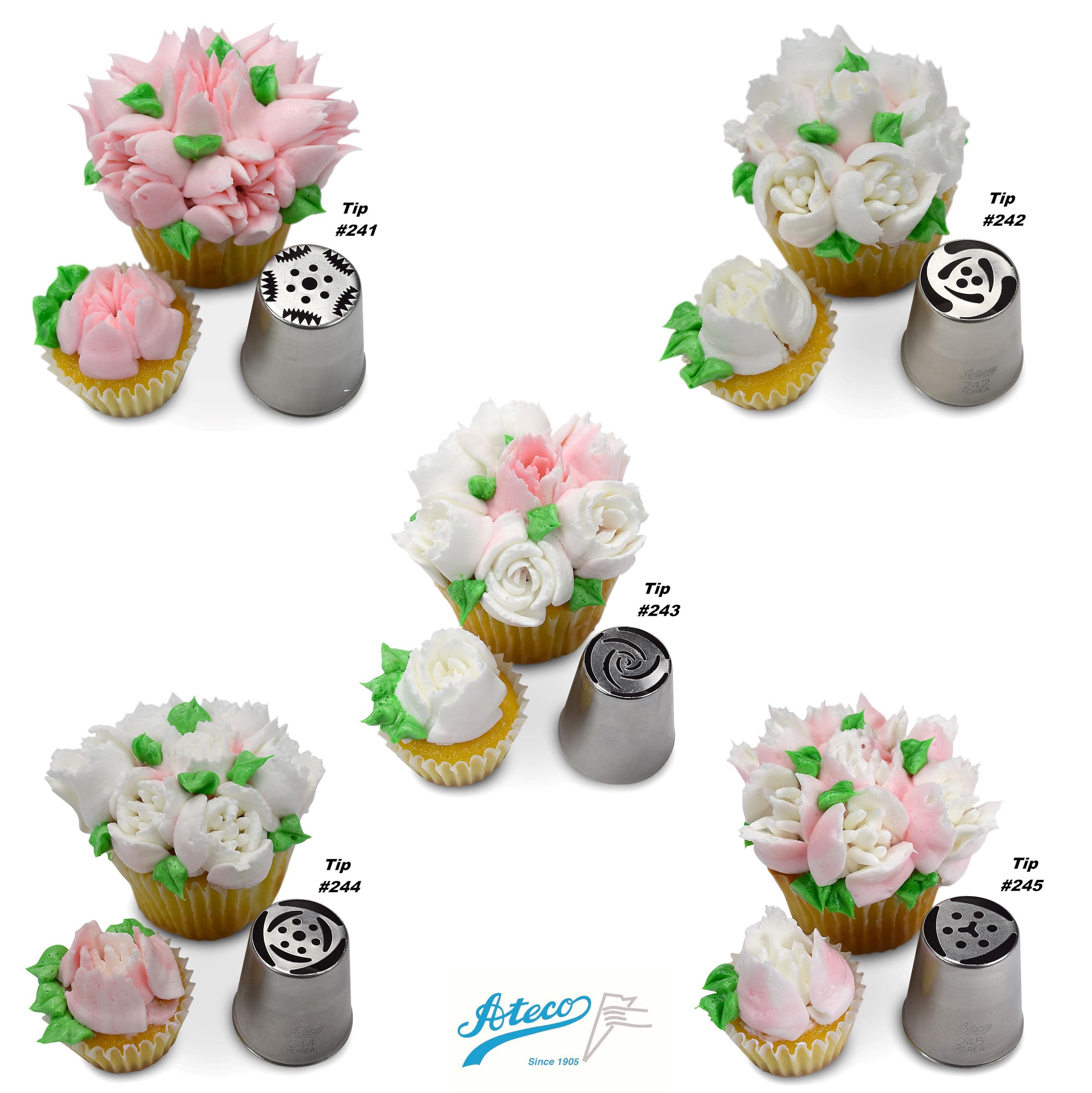 Ateco stainless steel tip close-up for precise frosting detail