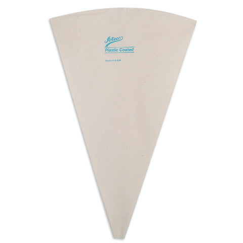 Ateco 21-inch plastic-coated canvas decorating bag in white with front view for precise piping