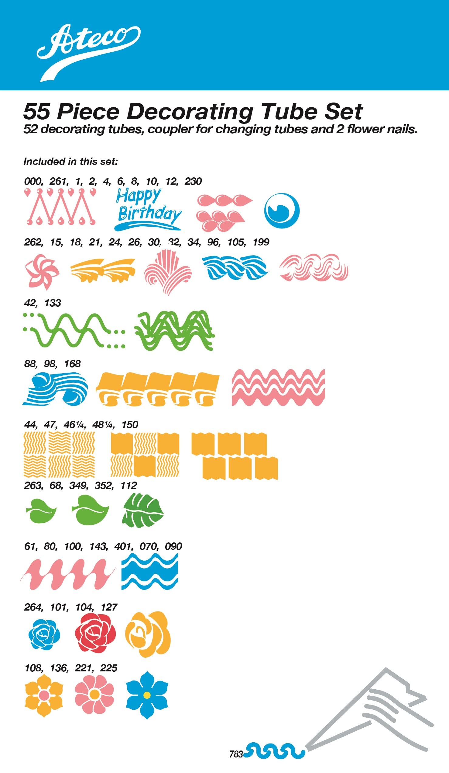 Ateco standard coupler enabling quick tip changes for versatile decorating