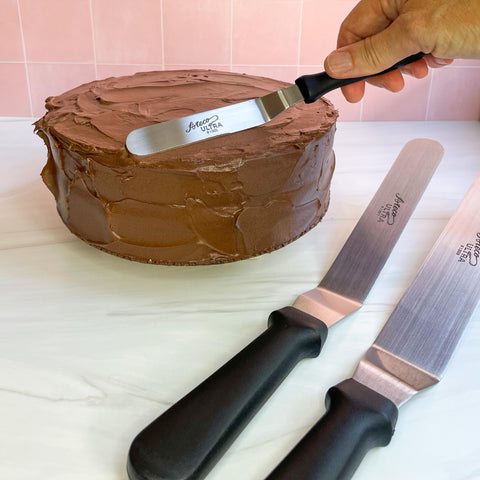 Ateco Ultra Offset Spatula in a professional kitchen, built to last under high-output environments.