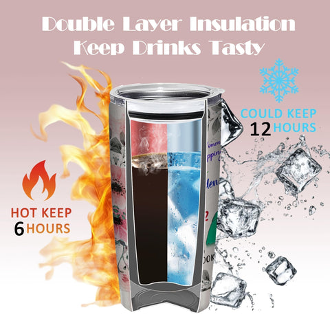 Double-wall insulation keeps drinks cold for up to 24 hours.