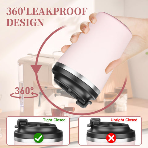 ATIKZHE powder-coated apricot pink mug stylish and durable for daily routines.