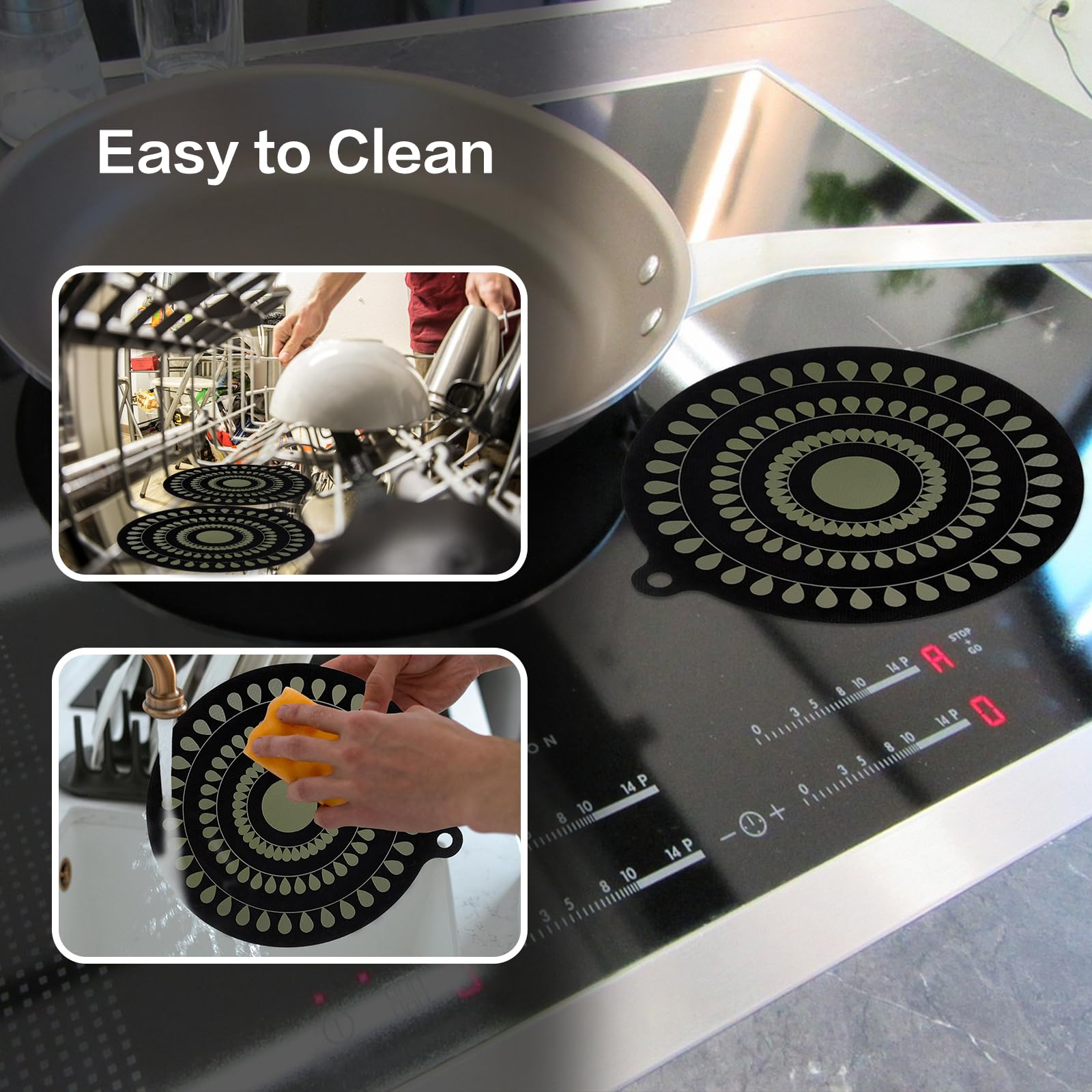 Atlmainx dishwasher-safe induction mat for quick cleanup