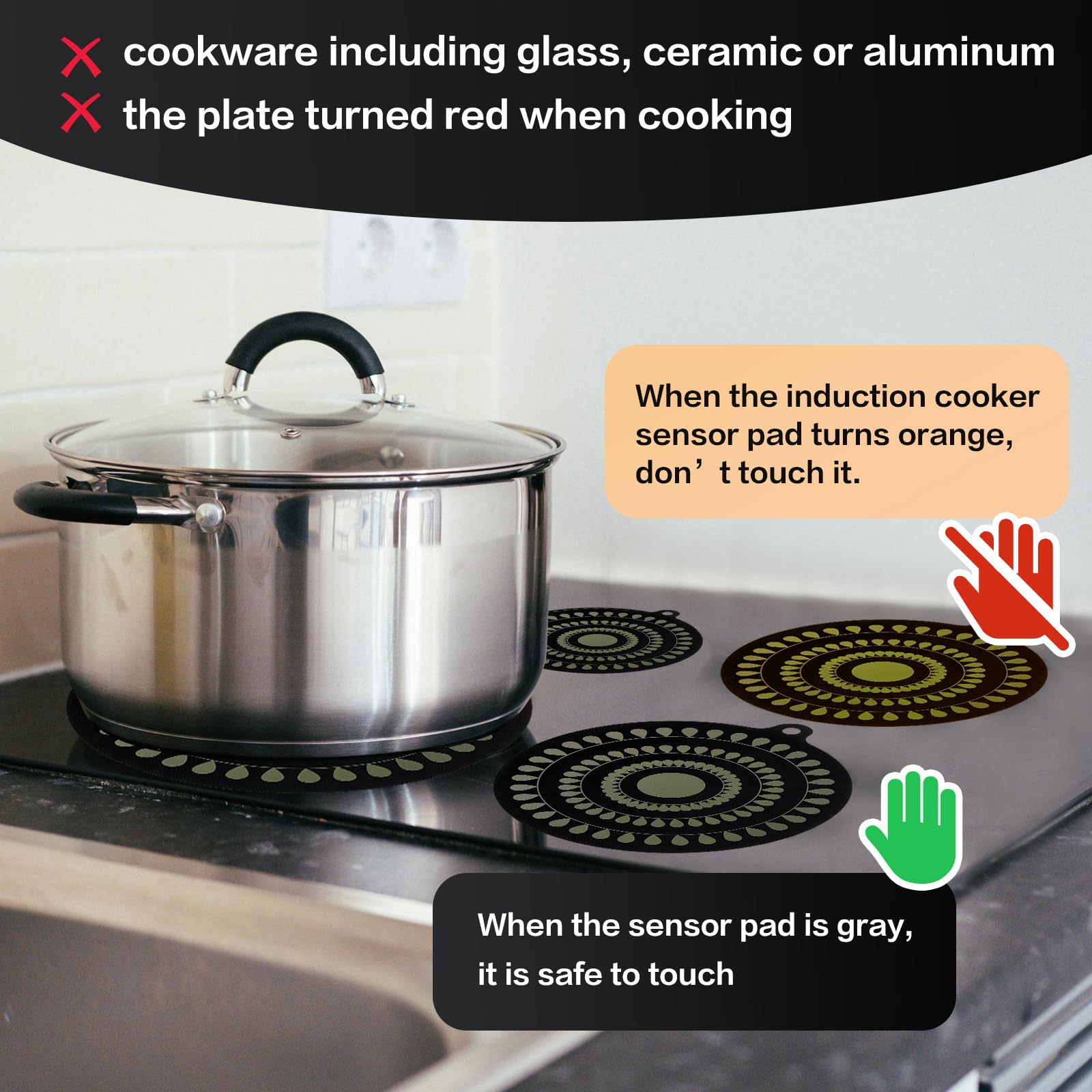 Atlmainx induction mat provides a secure non-slip grip for pots