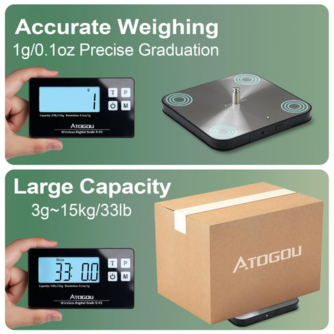Atogou Food Scale backlit LCD display for clear measurements in dim light
