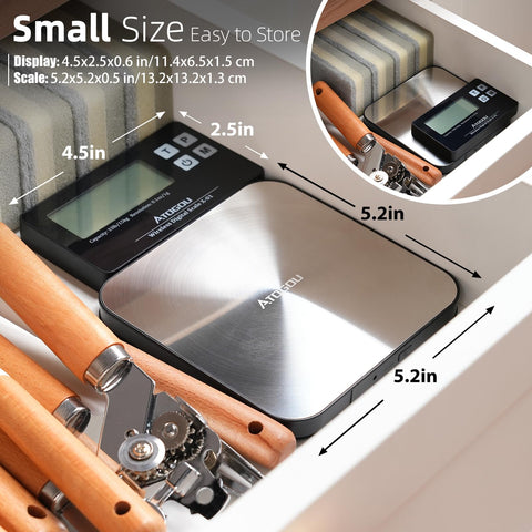 Atogou Food Scale tare function for precise ingredient weighing