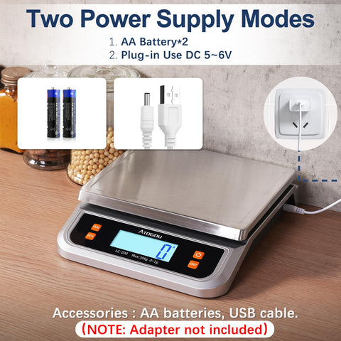 Atogou LC200 scale's 66lb capacity ideal for heavy ingredients or packages