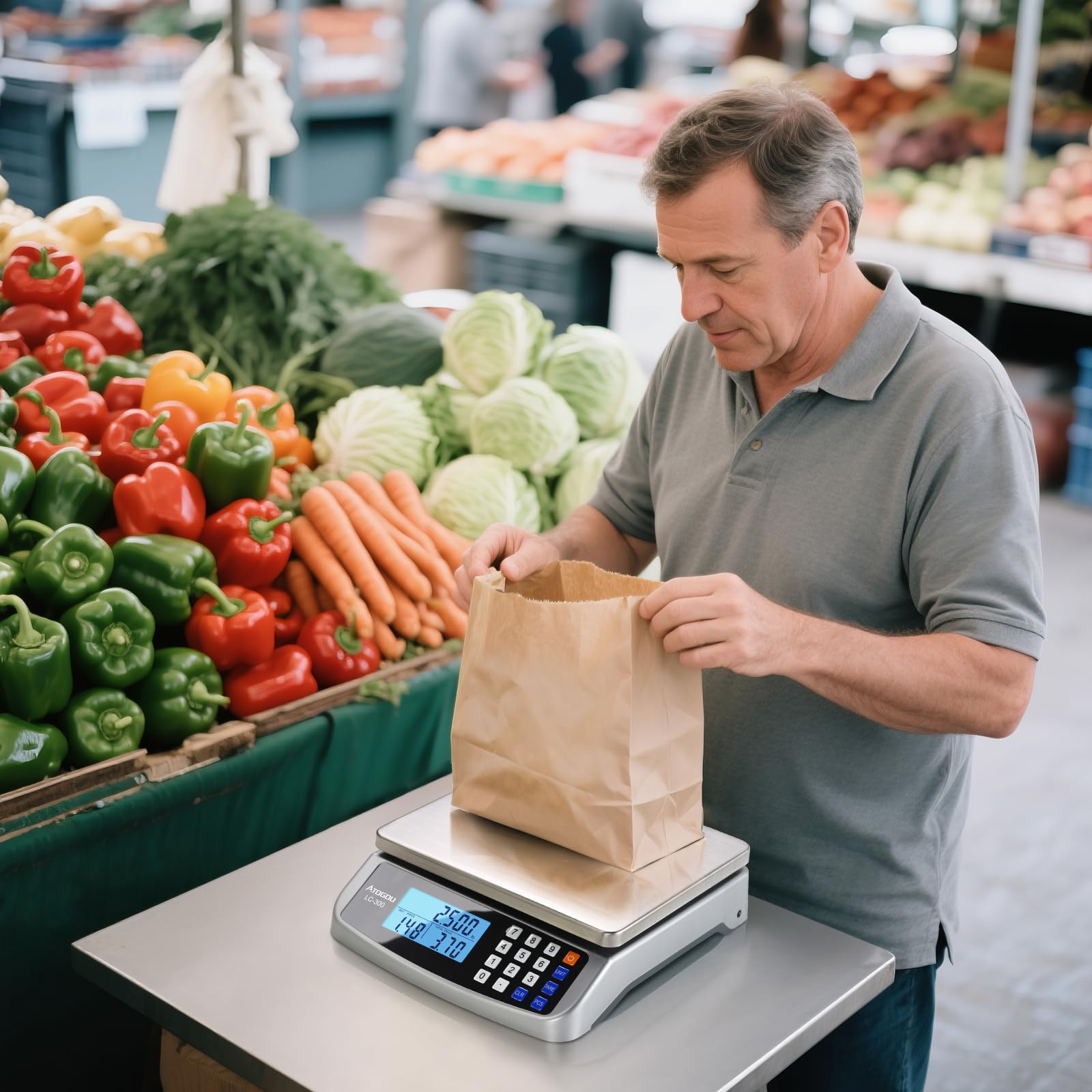 Atogou LC300 110lb capacity suits bulk ingredients and packages.