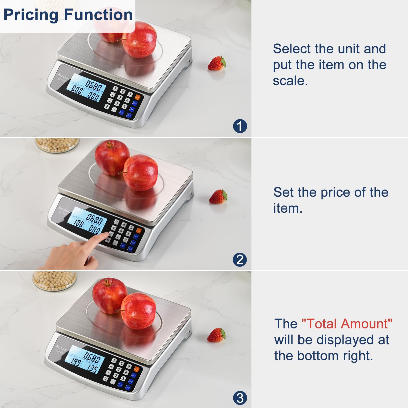 Atogou LC300 price calculation helps quick cost estimation during prep.
