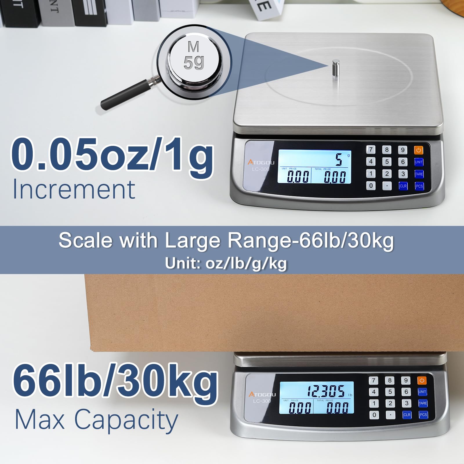 Atogou LC300's 304 stainless surface is easy to wipe and food-safe.