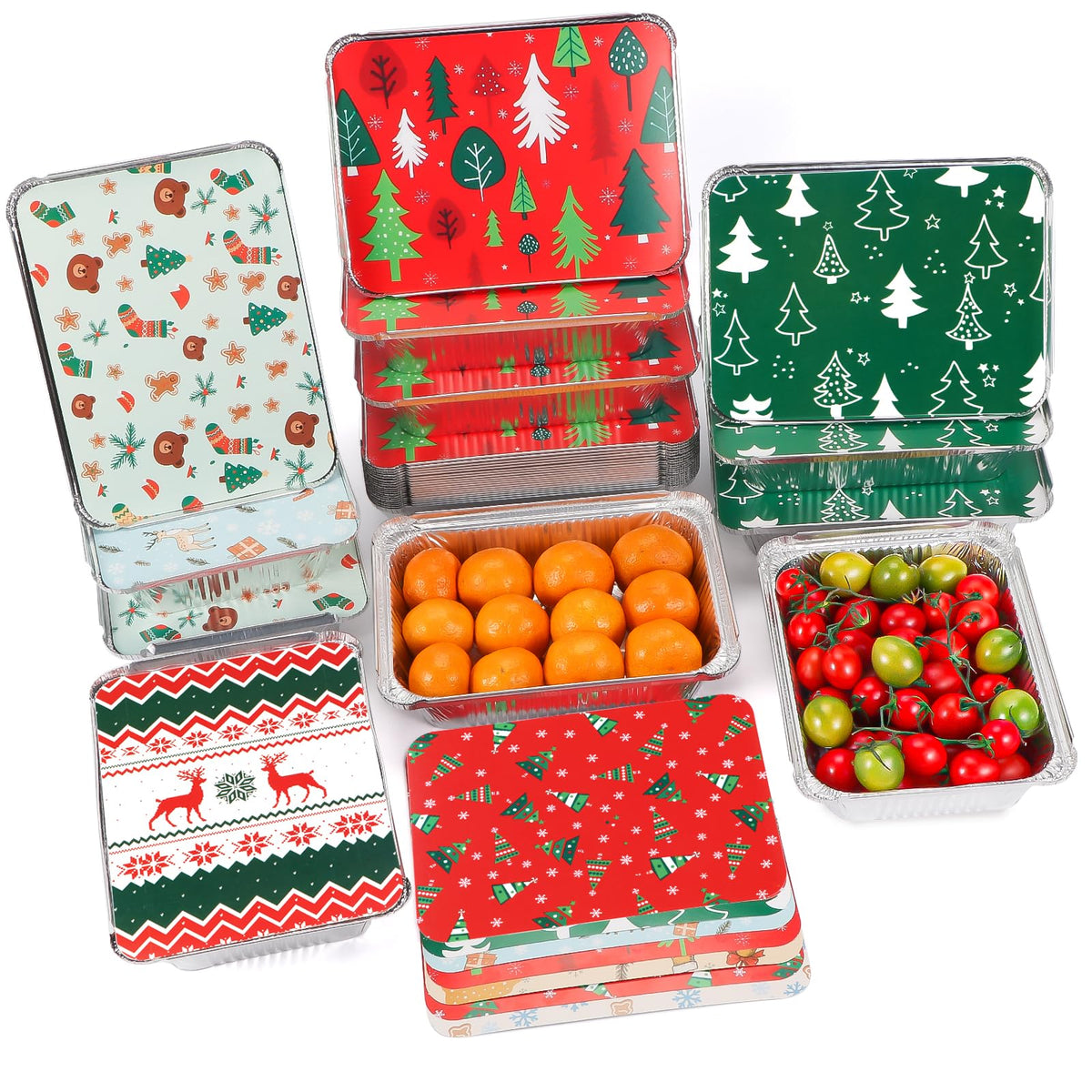 Atonofun Christmas tin with Santa design keeps treats warm for gift exchanges.