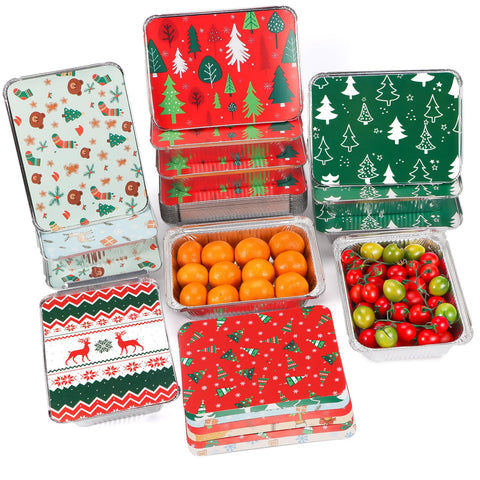 Atonofun Christmas tin with Santa design keeps treats warm for gift exchanges.