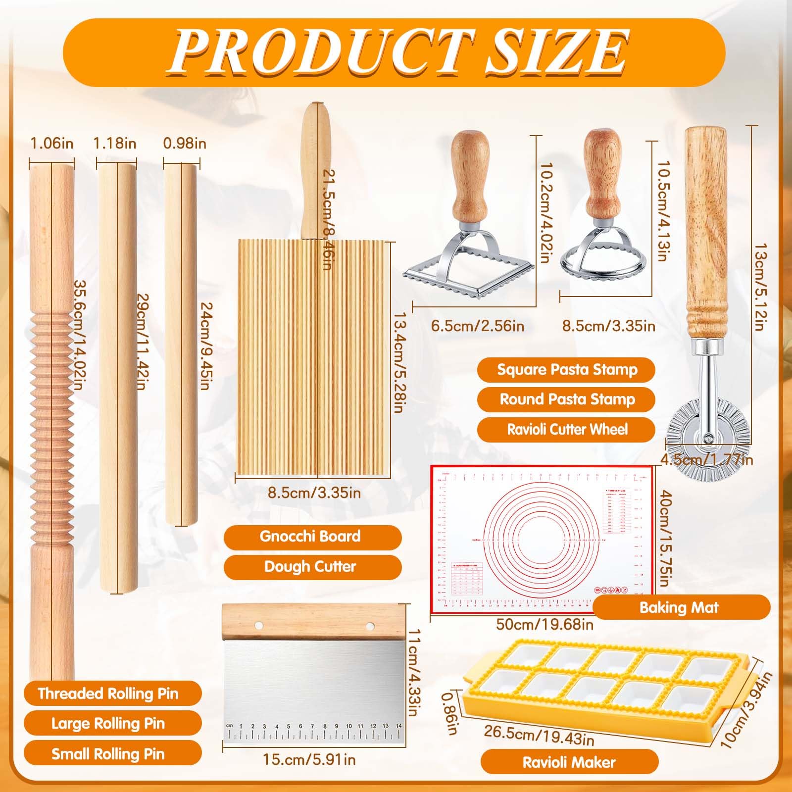 ATPWONZ large rolling pin provides steady pressure for wide sheets.